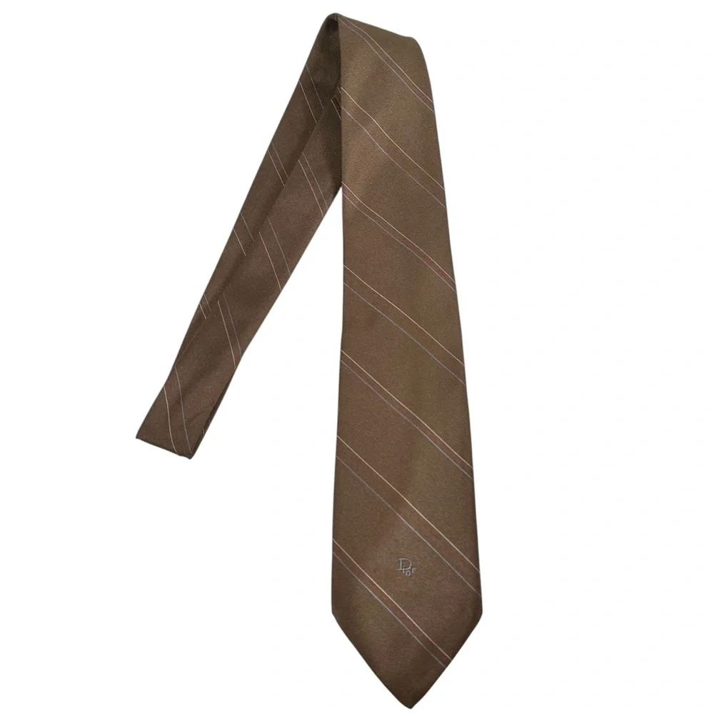CHRISTIAN DIOR VINTAGE Dior Embroidered Logo Necktie